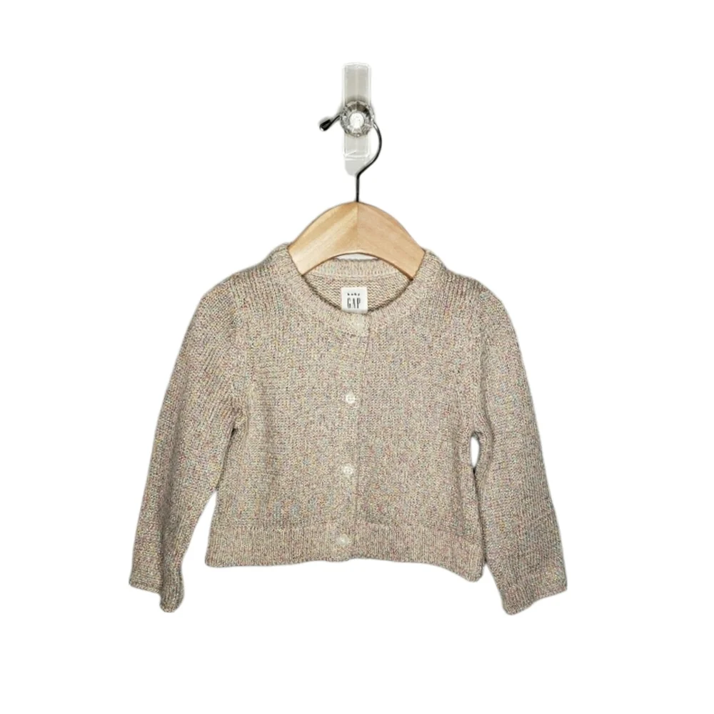 NWT Baby Gap 6-12m Baby Girl Rainbow Metallic Strand Cardigan Sweater